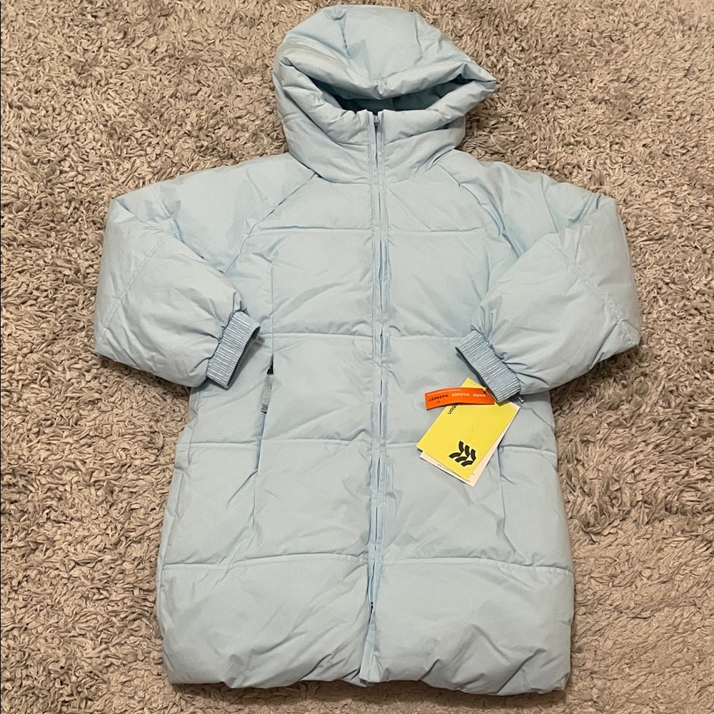 NWT All in Motion Light Blue Mid-Length Puffer Jacket, Size. (6/7)